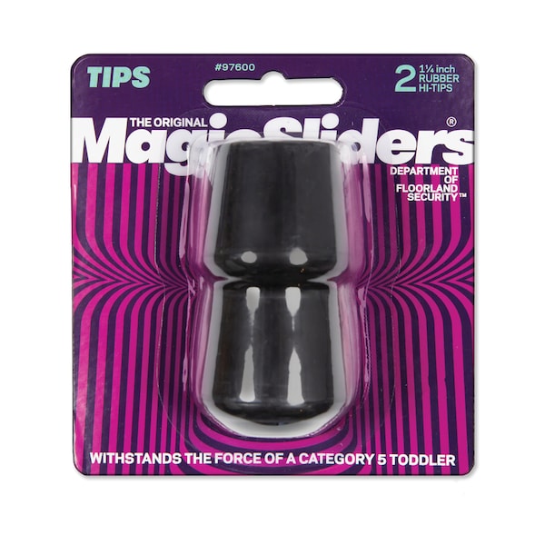 Magic Sliders Magic Sliders Rubber Leg Tip Black Round 1-1/4 in. W 2 pk 97600 - main